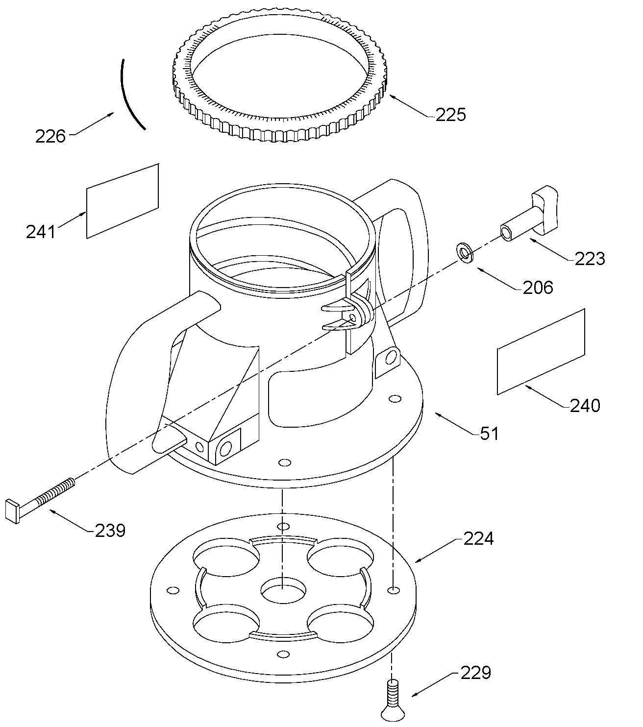 Base Assembly Diagram and Parts List for 7519EC 3 Porter Cable Router